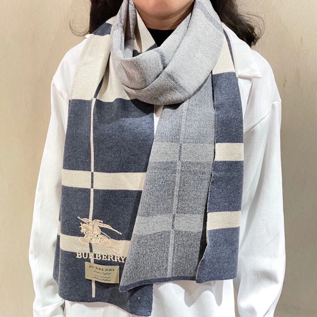 Классический шарф для верховой езды Burberry - Размер 32 - 180 см - 100 г - Импортный вязаный кашемир