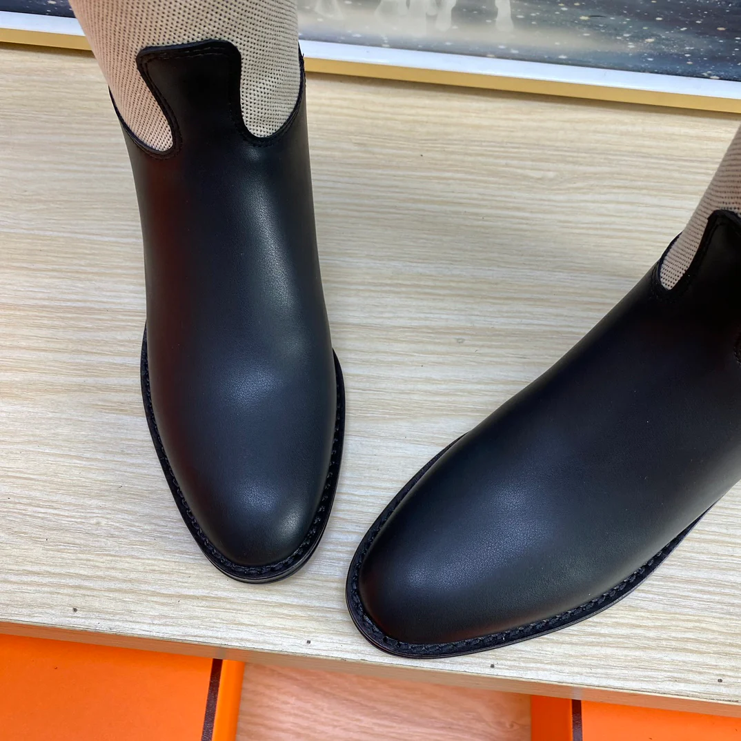 Длинные сапоги Hermes 2024 - черные