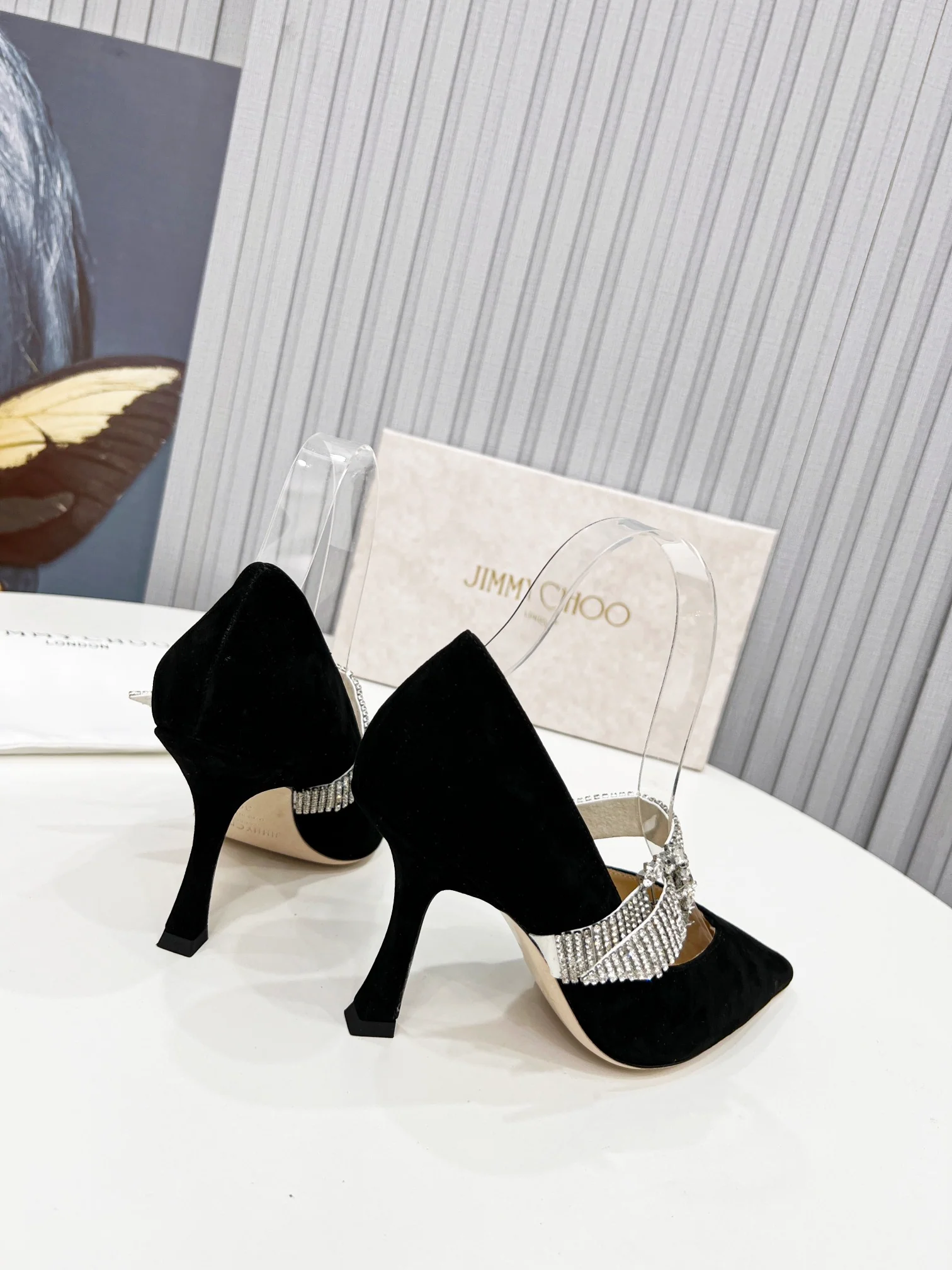 Туфли на высоком каблуке с острым носком Jimmy - черные