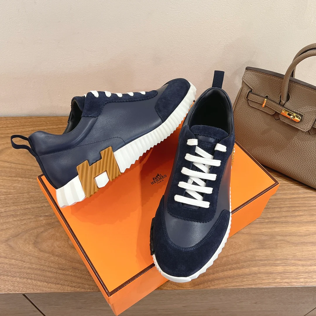 Повседневные туфли Hermes 2024 - Синие - 2