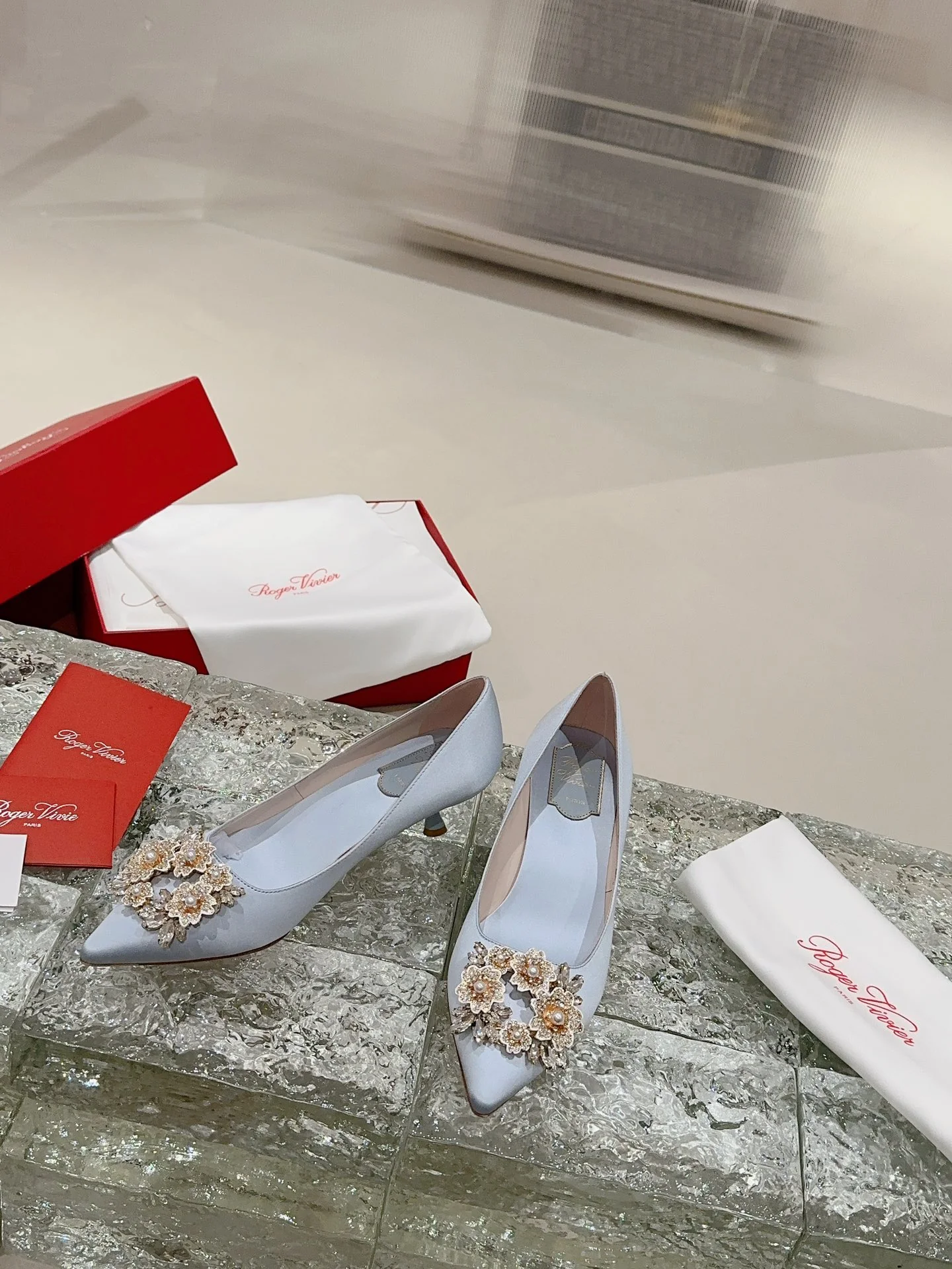 Туфли с квадратным носком и пряжкой - 2024 - Высокие каблуки - Синие