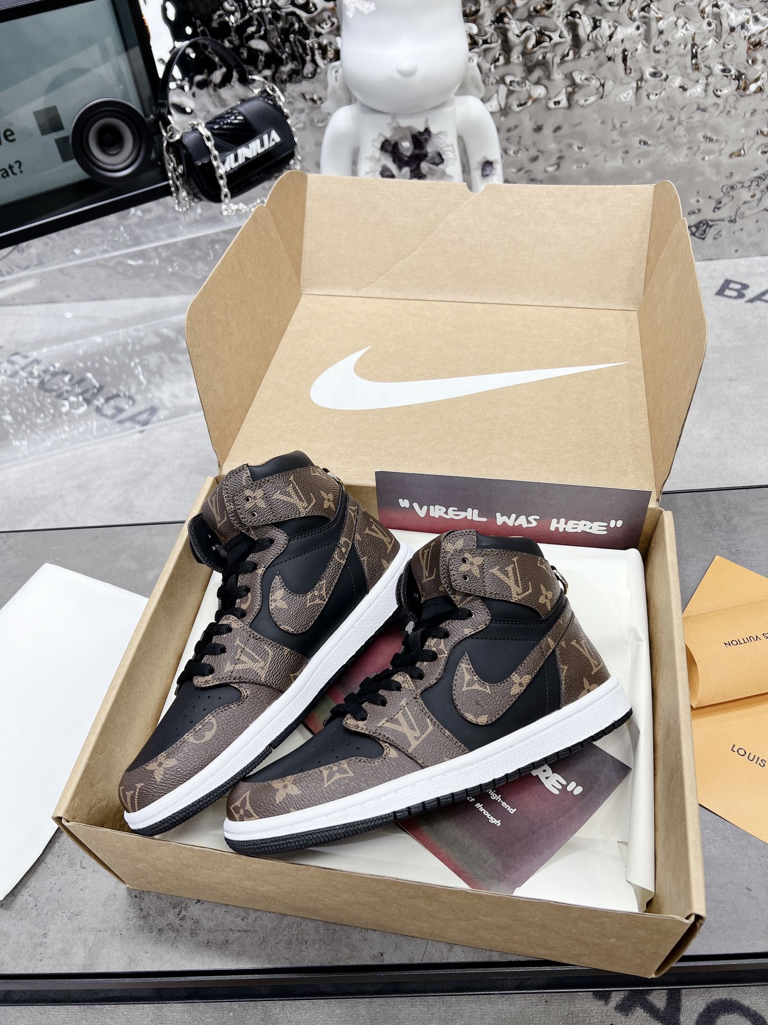 Баскетбольные кроссовки LV Nike Air Jordan 1 Low AJ1 - Унисекс - Коричневые