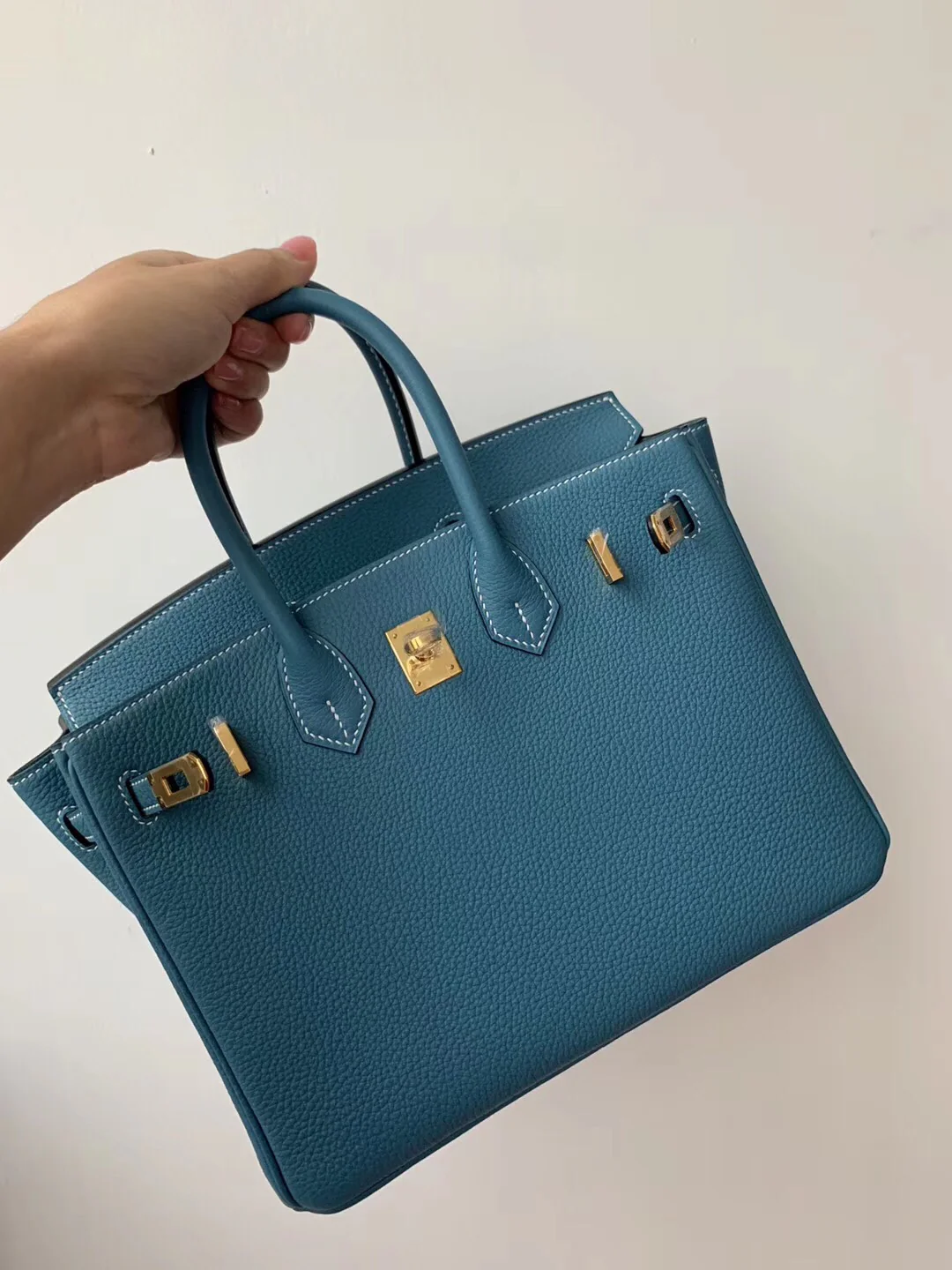 Сумка Hermes Birkin 25 Togo 75 Denim Blue с золотой пряжкой