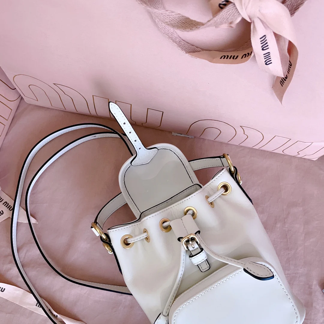 Рюкзак Miu Miu-5bz045 в стиле ?преппи?, мини, белый.