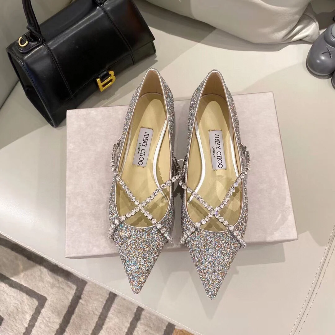 Балетки Jimmy Crystal Diamond Series - серебристые