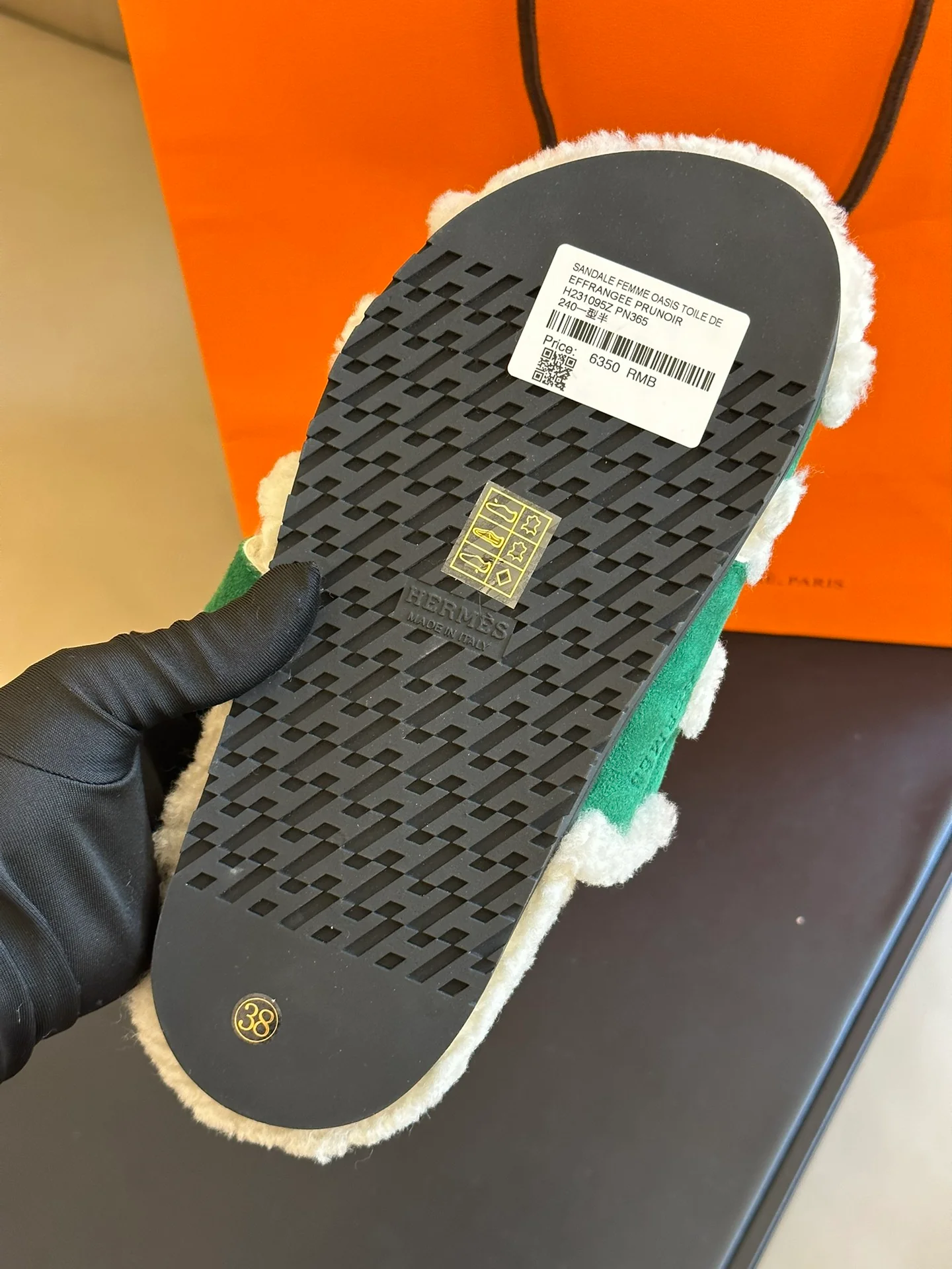 Тапочки Hermes Second Uncle 2024 — зеленые