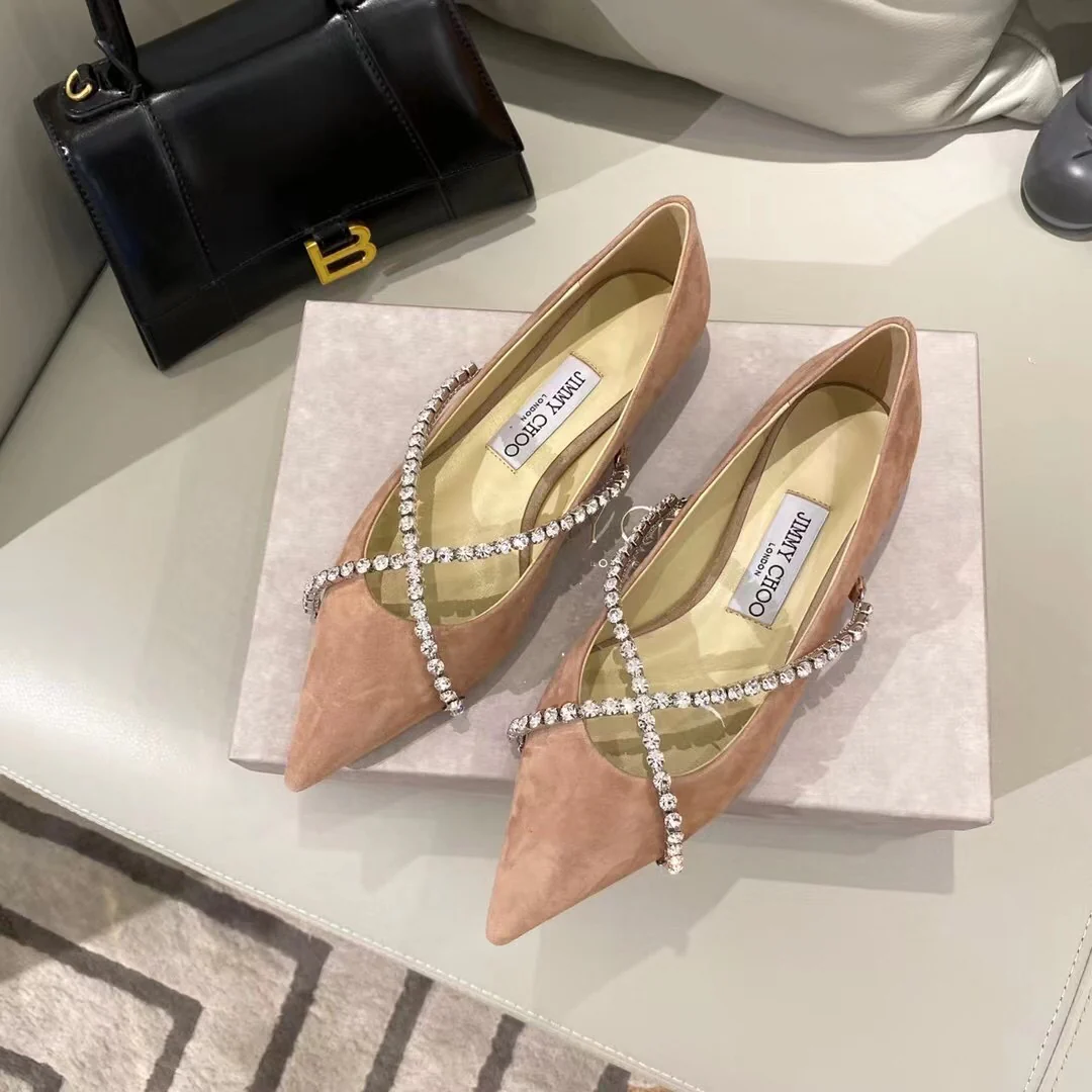 Балетки Jimmy Cross со стразами и цепочкой