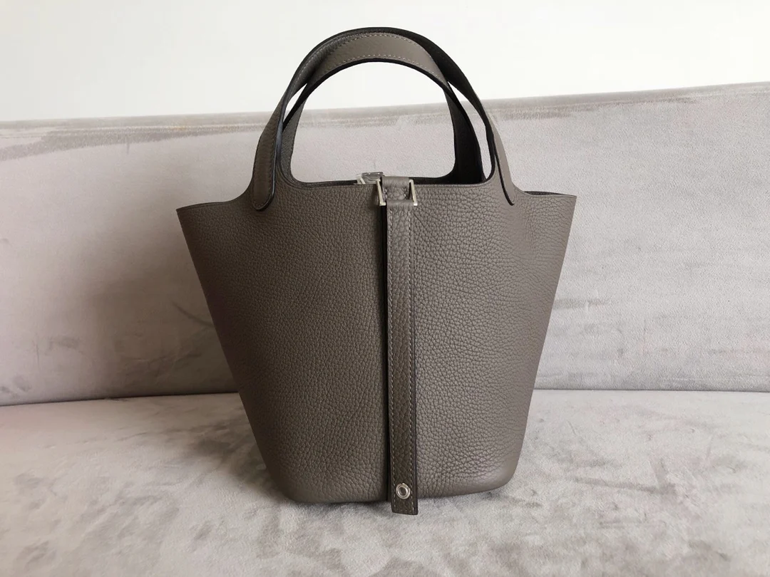 Пряжка Hermes Picotin 18tc из олова серо-серебряного цвета