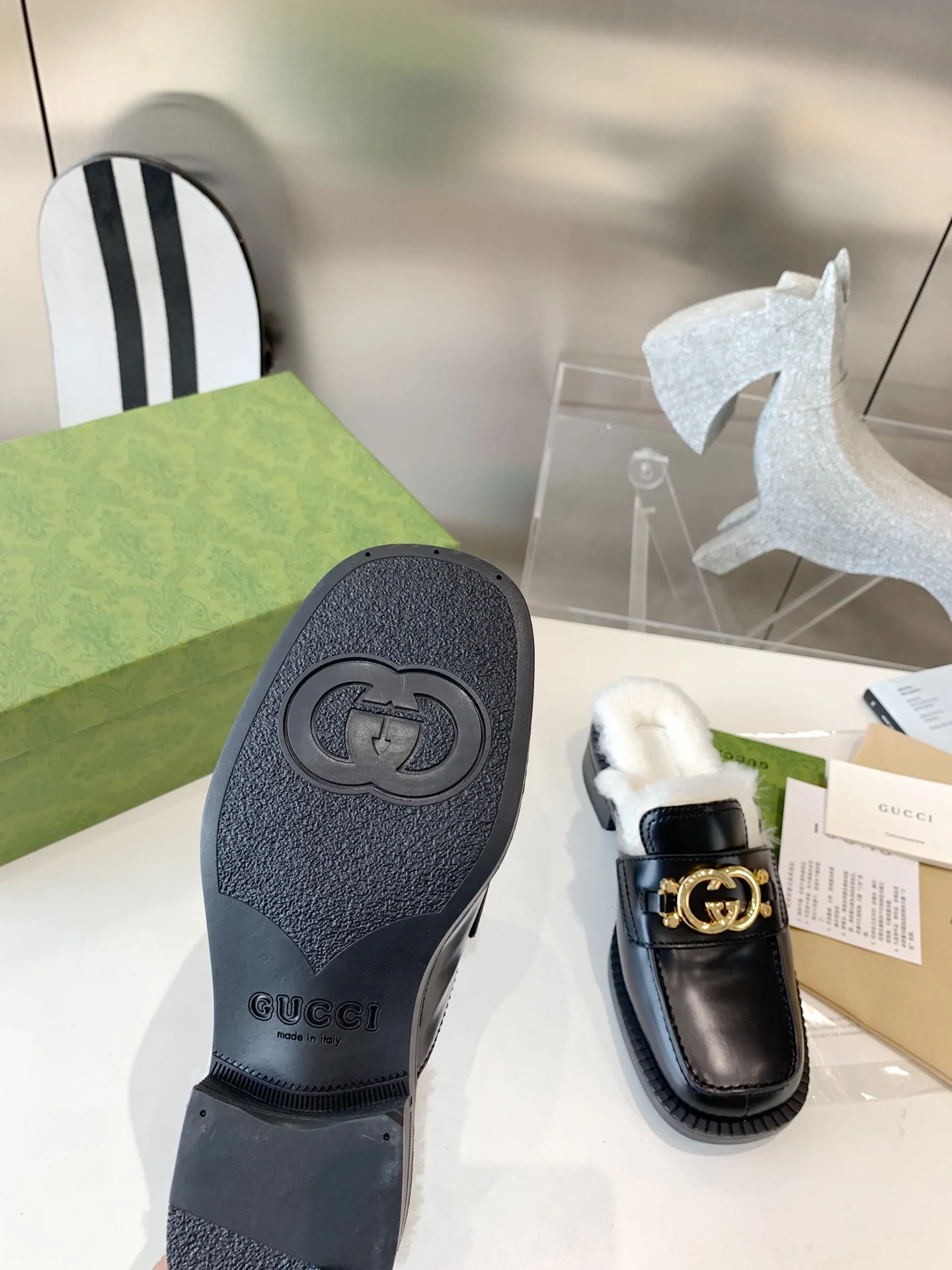 Gucci - Меховые тапочки