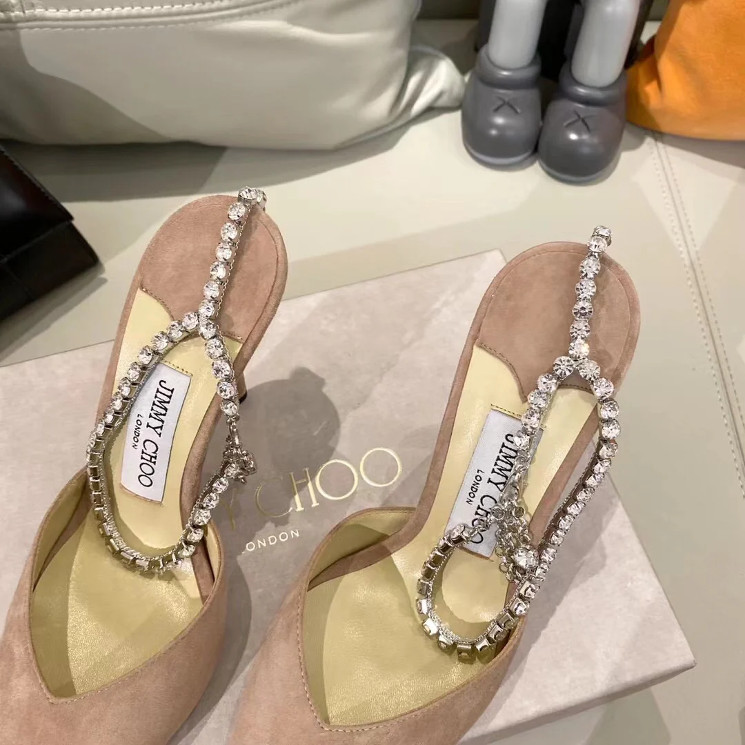 Jimmy - Цепочка с крестом и стразами - Туфли на высоком каблуке