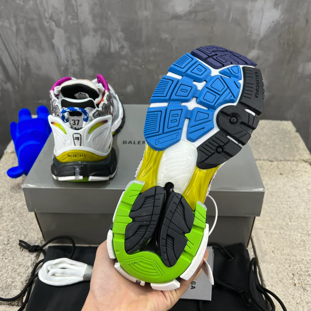 Кроссовки Balenciaga Runner - унисекс - серебристо-фиолетовые