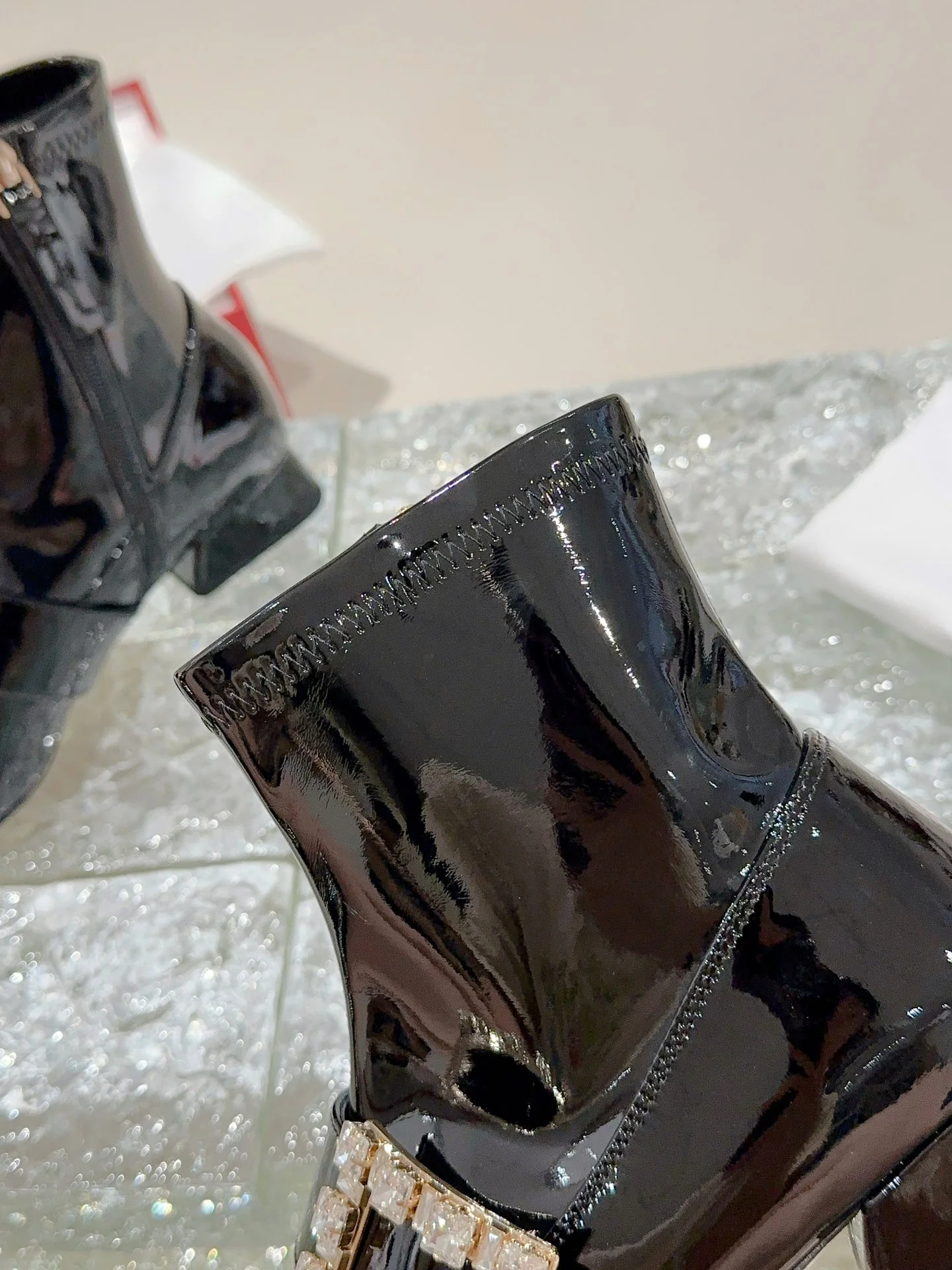 Туфли с квадратным носком и пряжкой - 2024 - Ботильоны на низком каблуке с металлической пряжкой - Черные