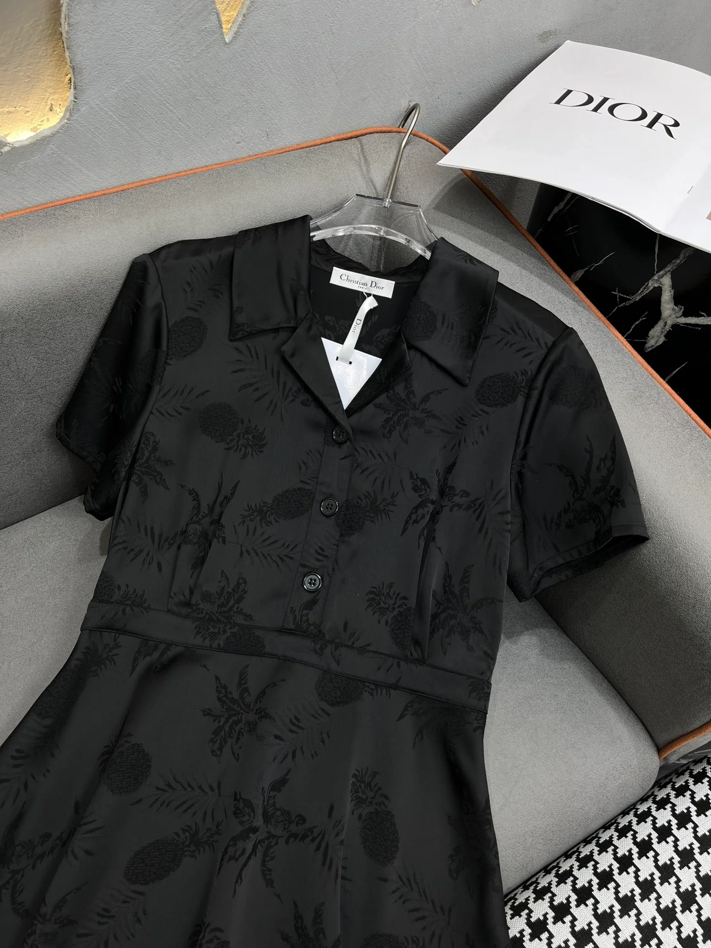 Летний комбинезон Dior 2403-24ss с отложным воротником - черный