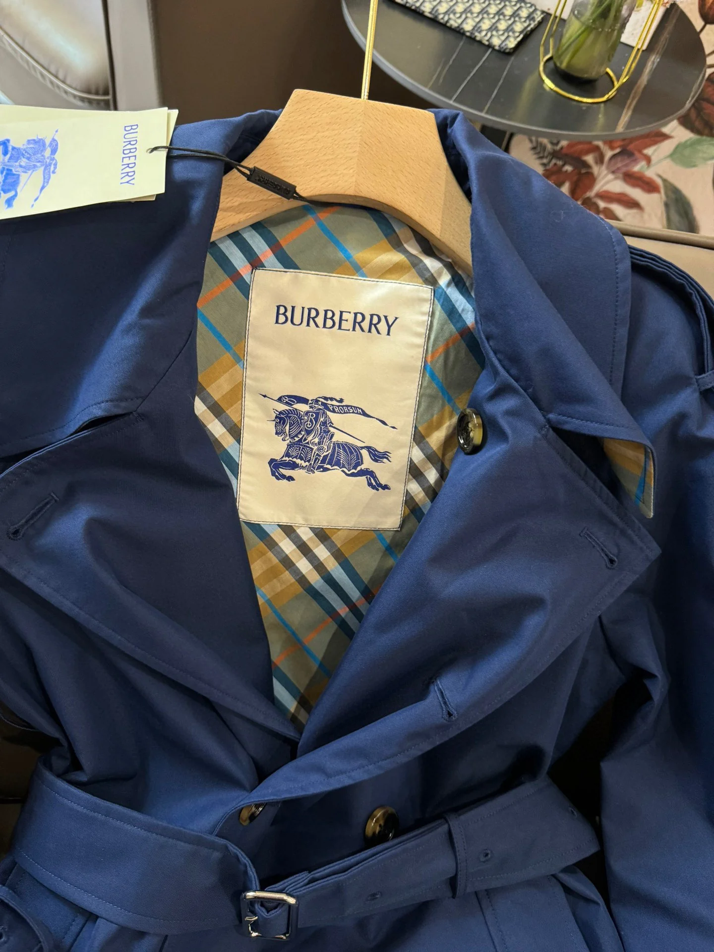 Новый тренч Burberry 2403-24ss - темно-синий