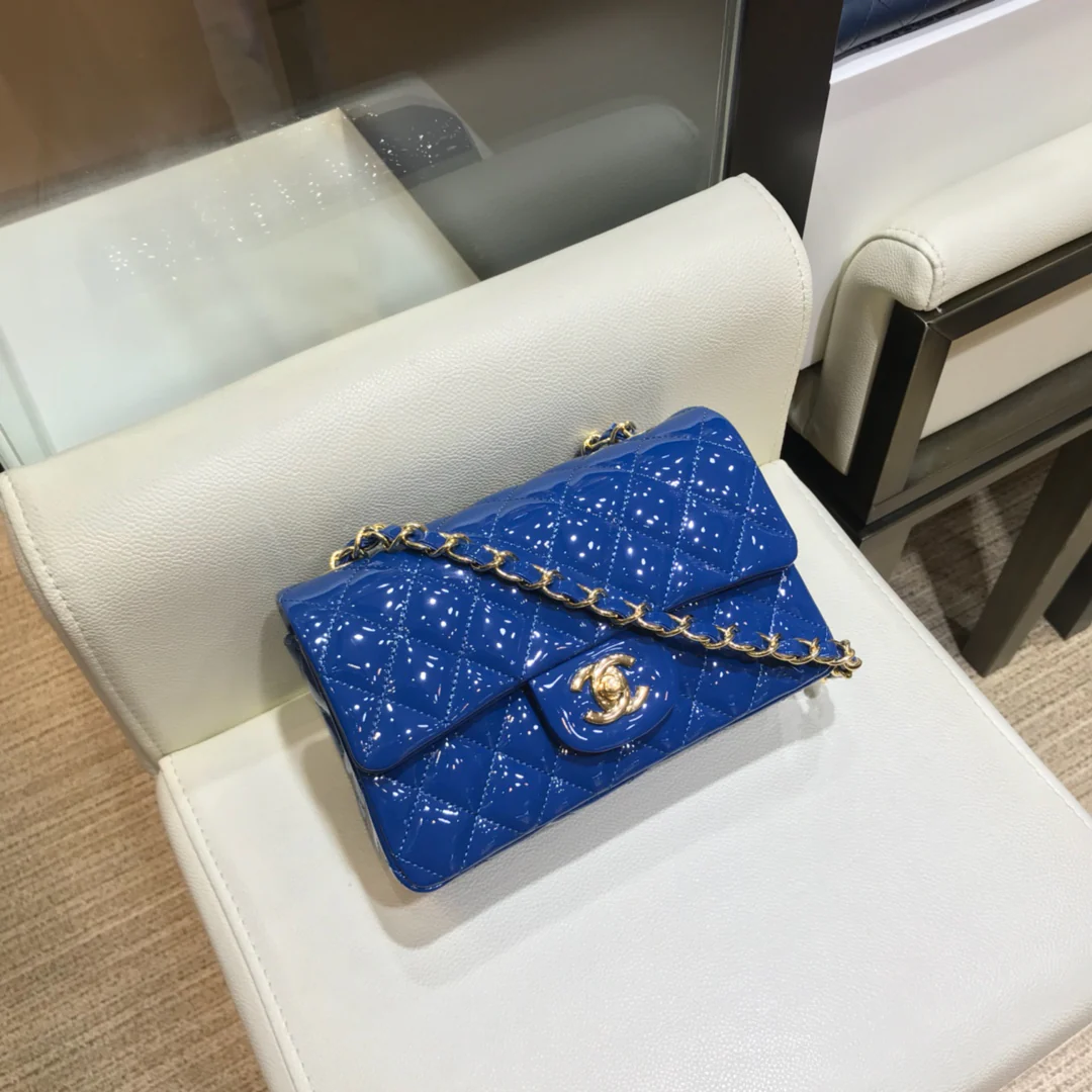 Сумка Chanel CF - лакированная кожа - золотая цепочка - 20 см - 1