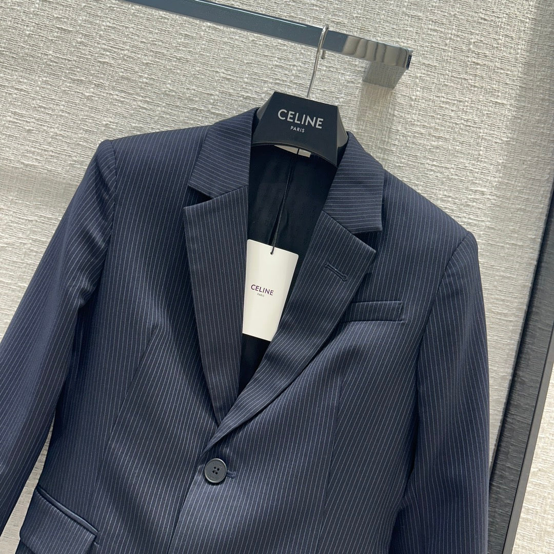 Celine - 2403 - 24 Новинка ранней весны: костюм в синюю полоску - пиджак