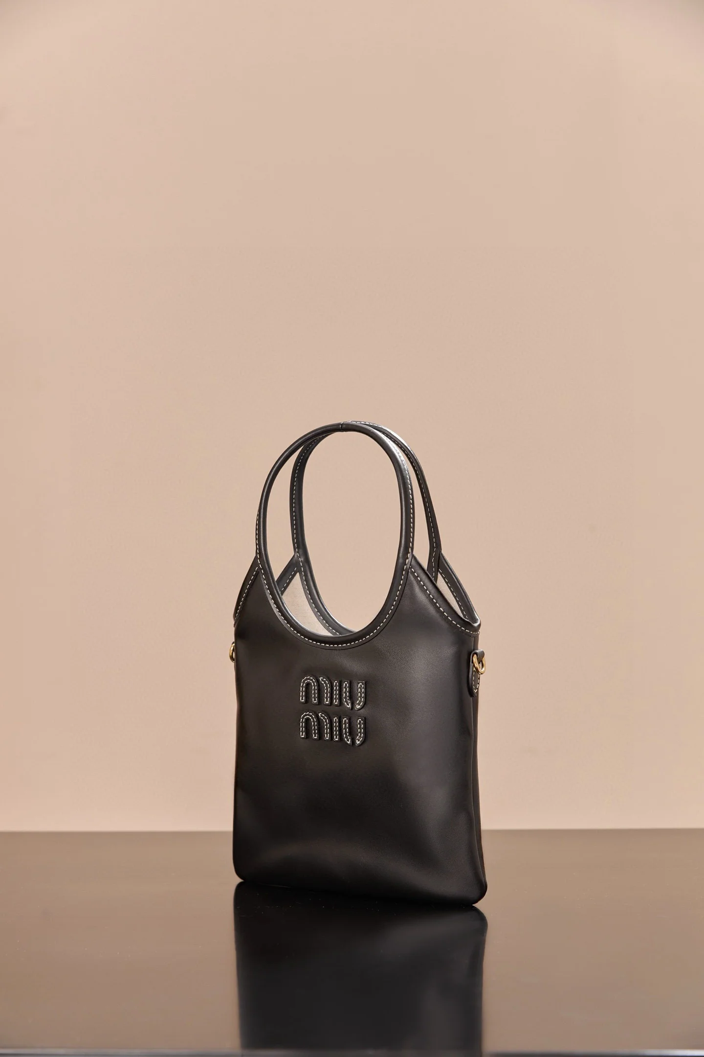 Сумка-тоут Miu Miu-5ba281m650-??? Маленькая, матово-черная