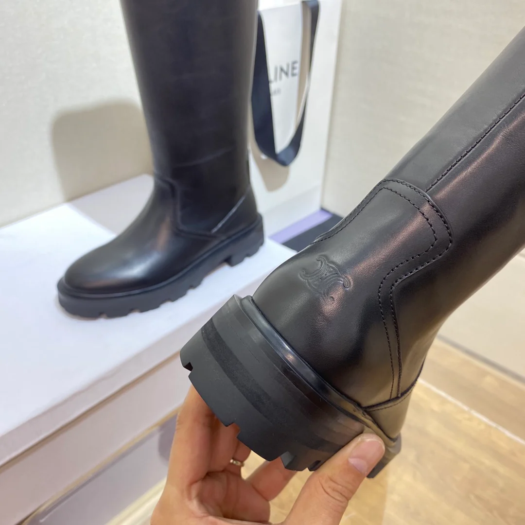 Сапоги для верховой езды Celine Arc de Triomphe в стиле подиума - черные