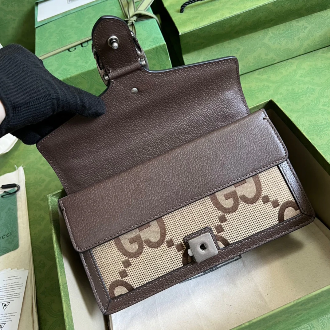 Сумка Gucci Dionysus через плечо - 25x13 см - 5x7 см - Коричневая канва