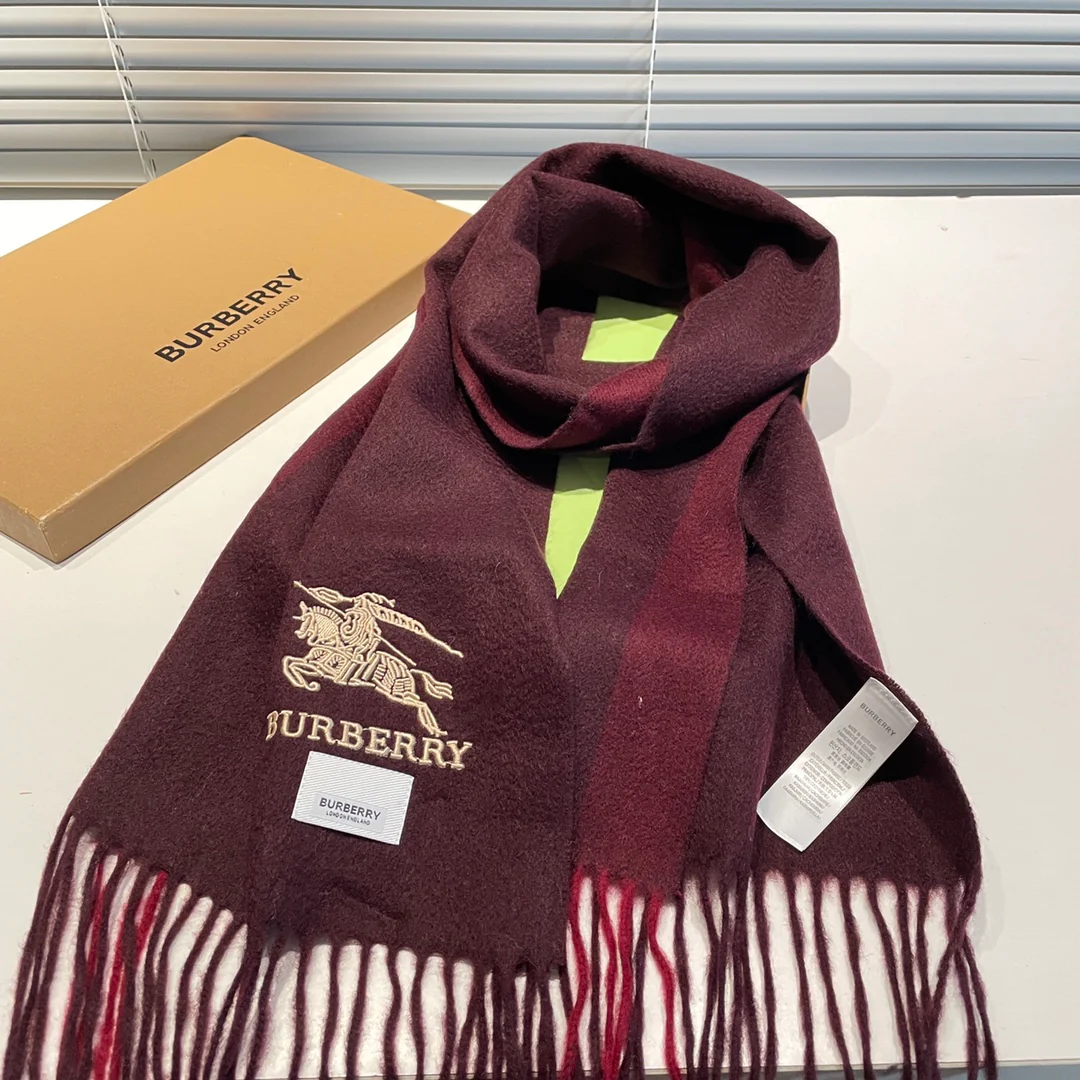 Кашемировый шарф Burberry в клетку - 32 см - 180 см