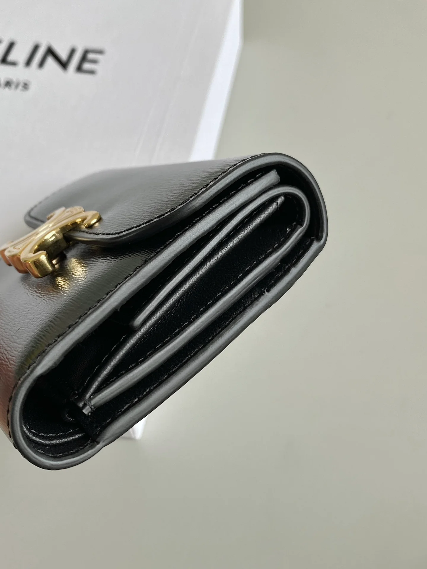 Celine-TRIOMPHE 三折卡包钱包 黑金