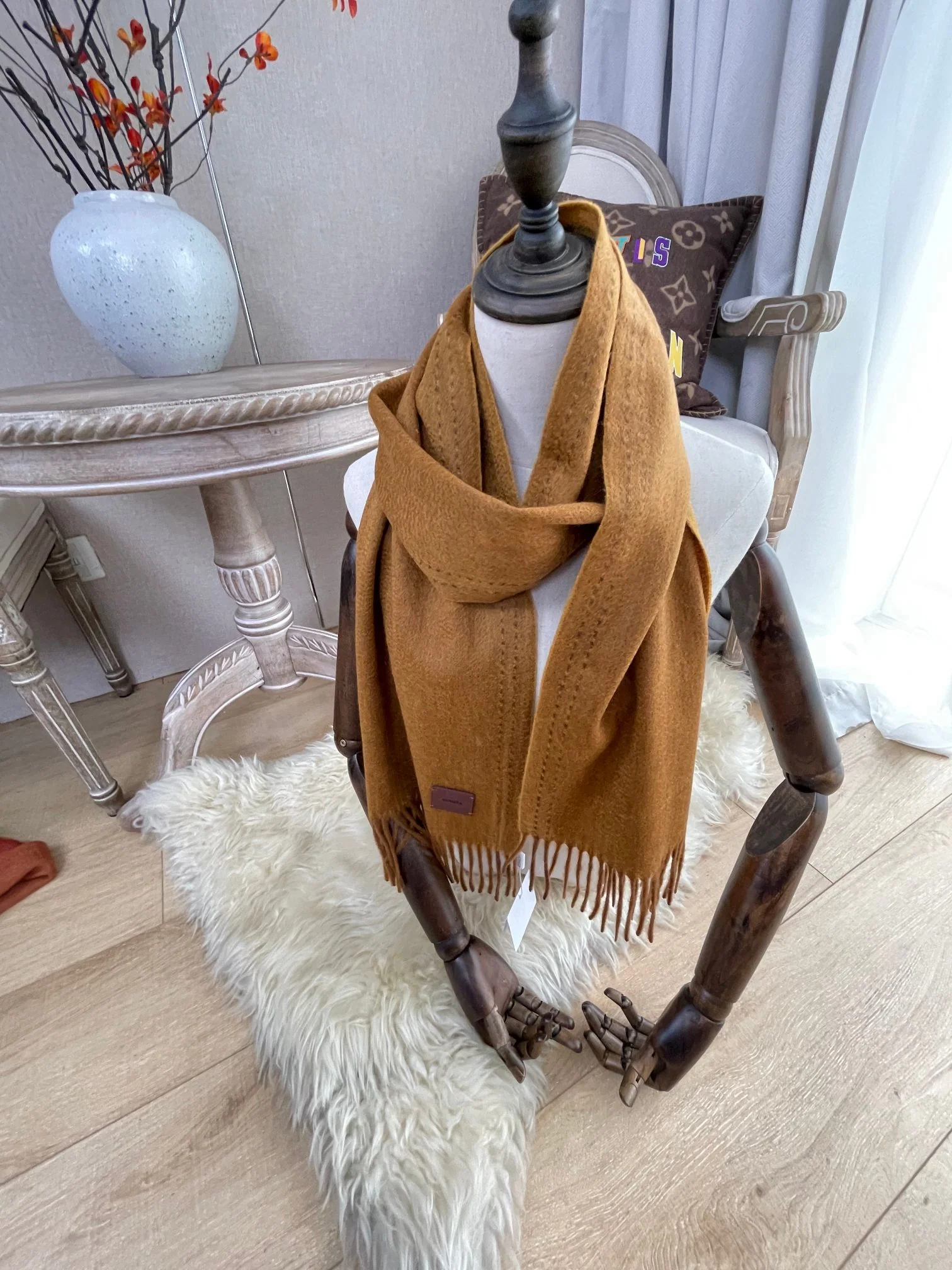 Шарф Hermes из кашемира премиум-класса 100% - 30 см - 180 см