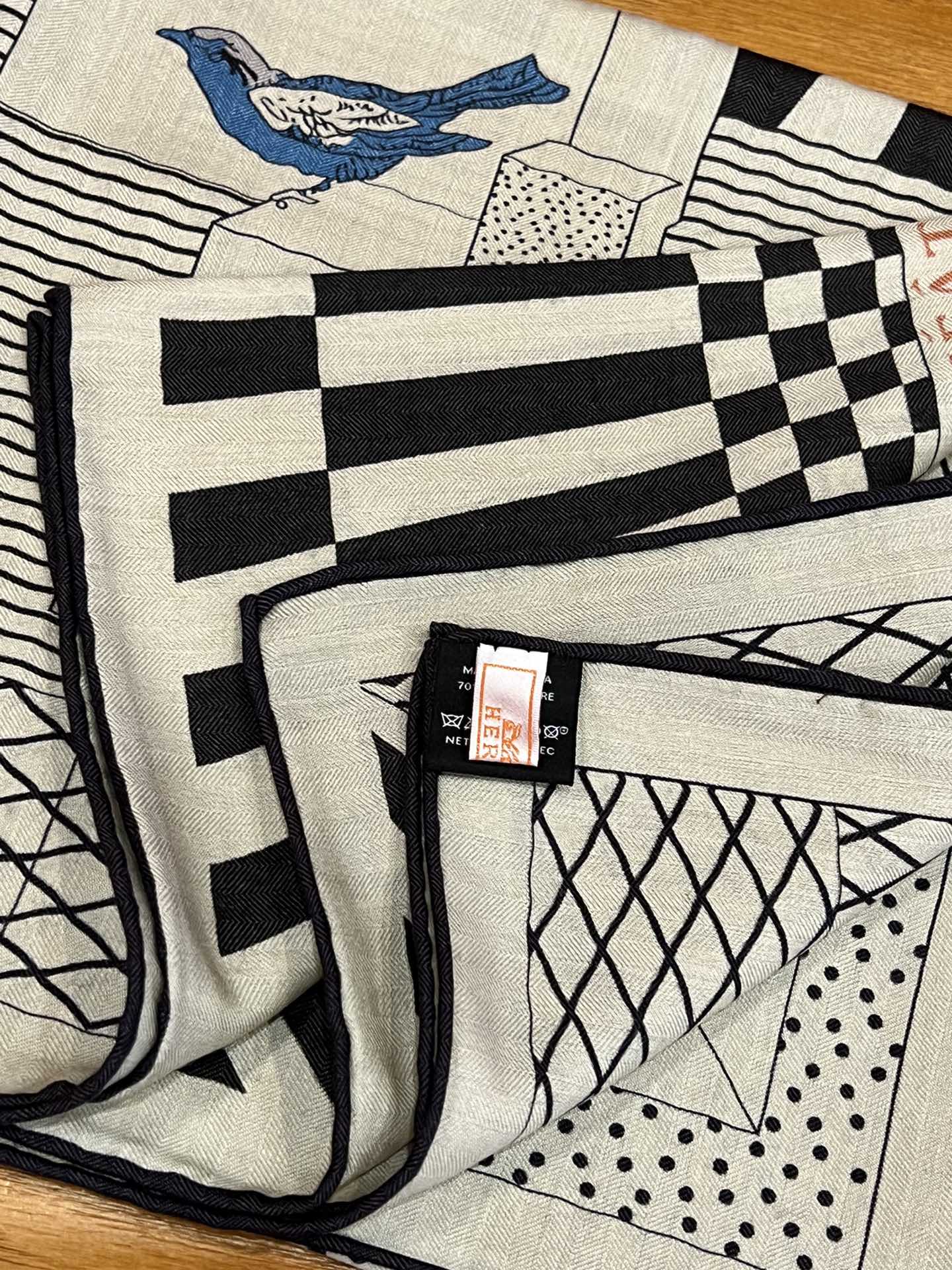 Шарф Hermes Grand Theatre Square Scarf - 140 см - Шелк-кашемир - Черный