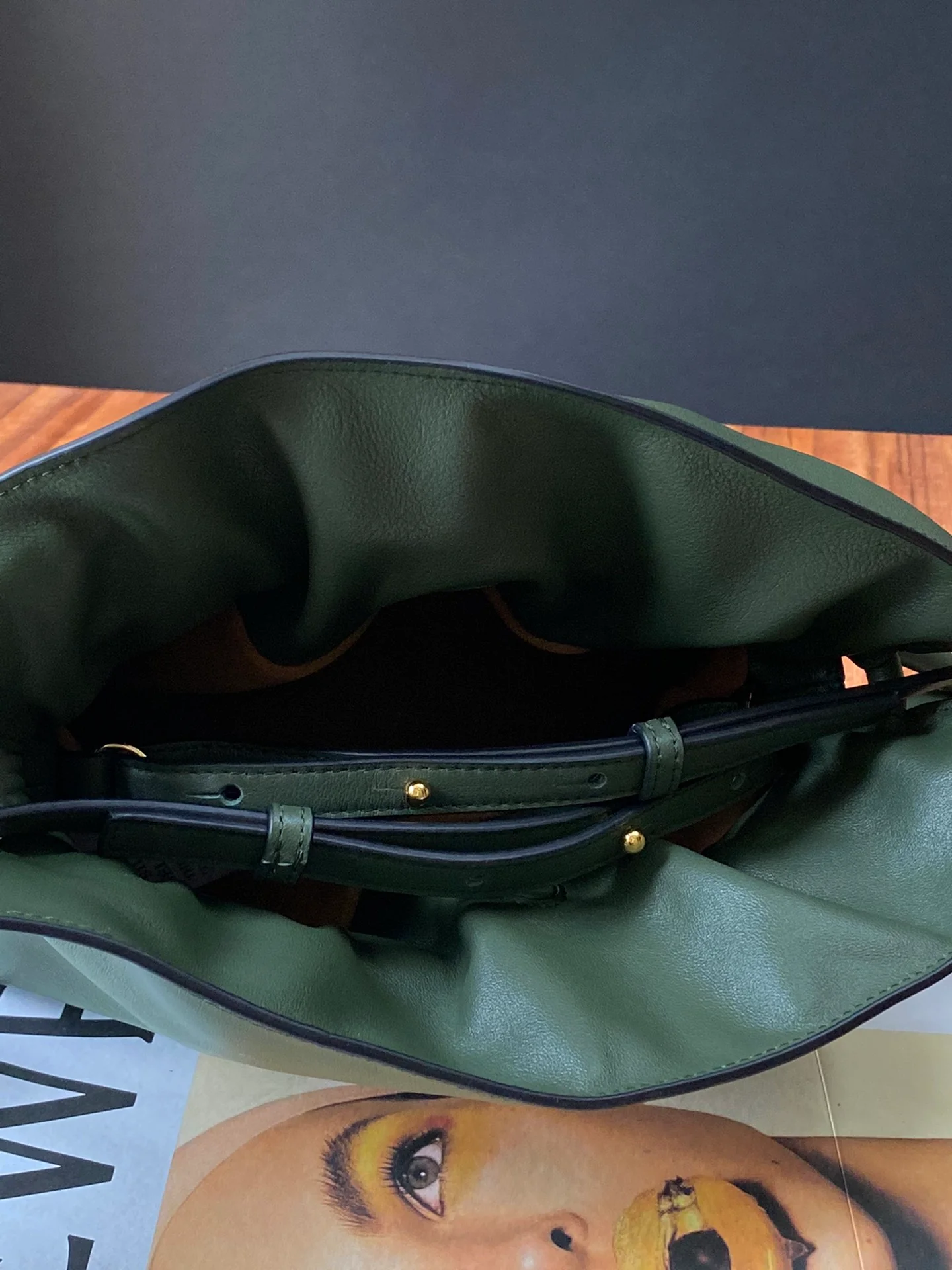 Loewe 2020 Upgraded Flamenco Leather Mini Grass Green