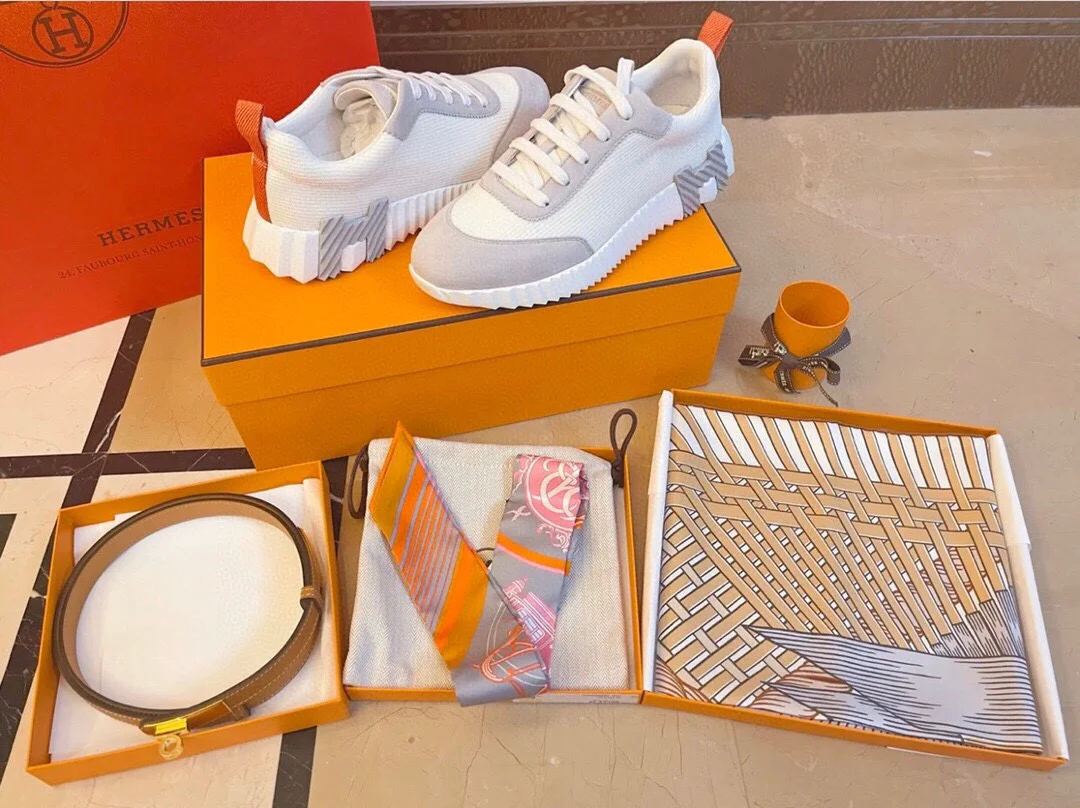 Повседневные туфли Hermes 2024 - Серые - 1