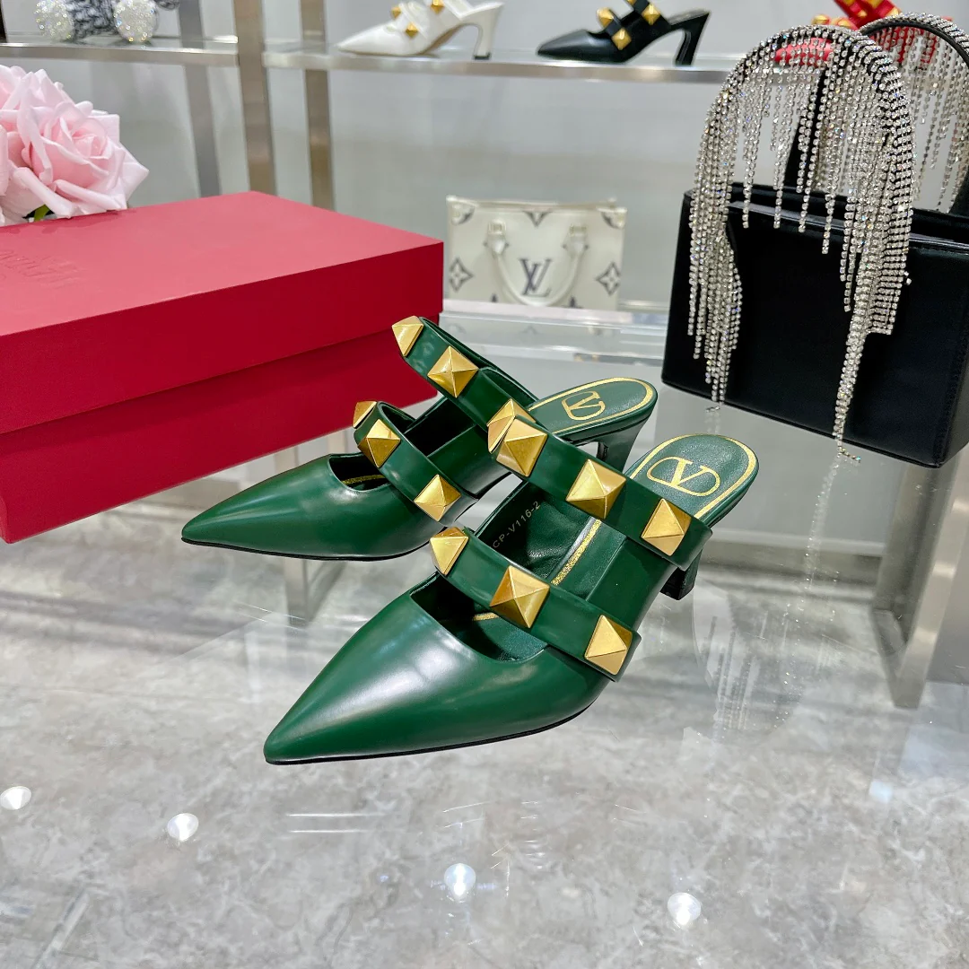 Мюли Valentino на высоком каблуке с острым носком