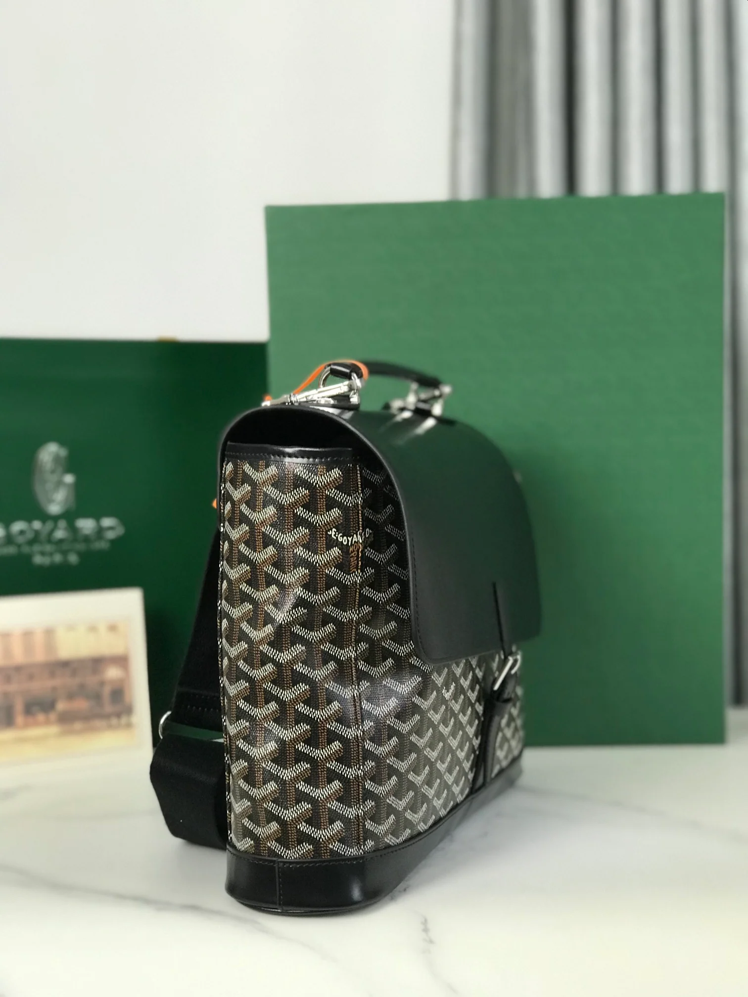 Сумка-мессенджер Goyard из льняной парусины - Черная - 1 шт.