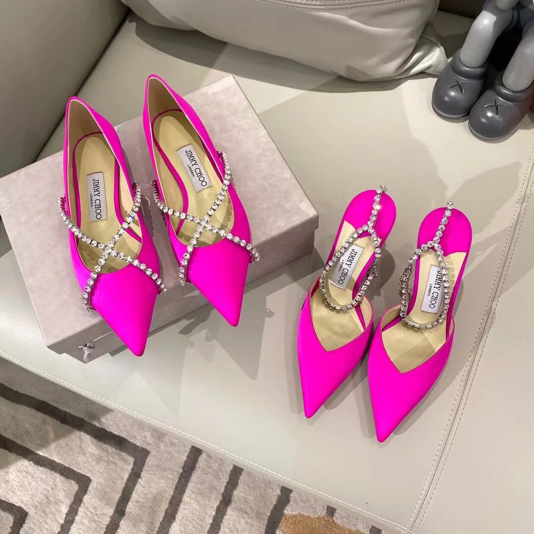 Jimmy - Цепочка с крестом и стразами - Туфли на плоской подошве - Персиково-розовый