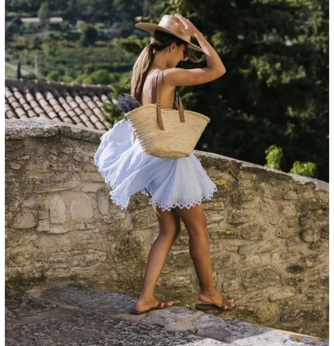 Соломенная сумка Loewe - 40 см - Большая - Коричневая