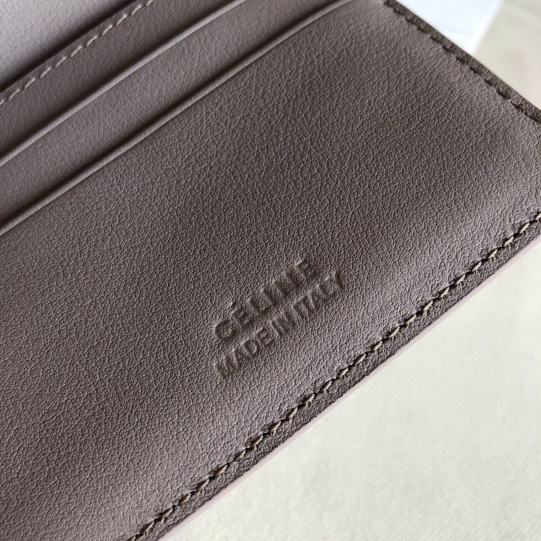 Короткий трехсекционный кошелек Celine - темно-серый с узором 