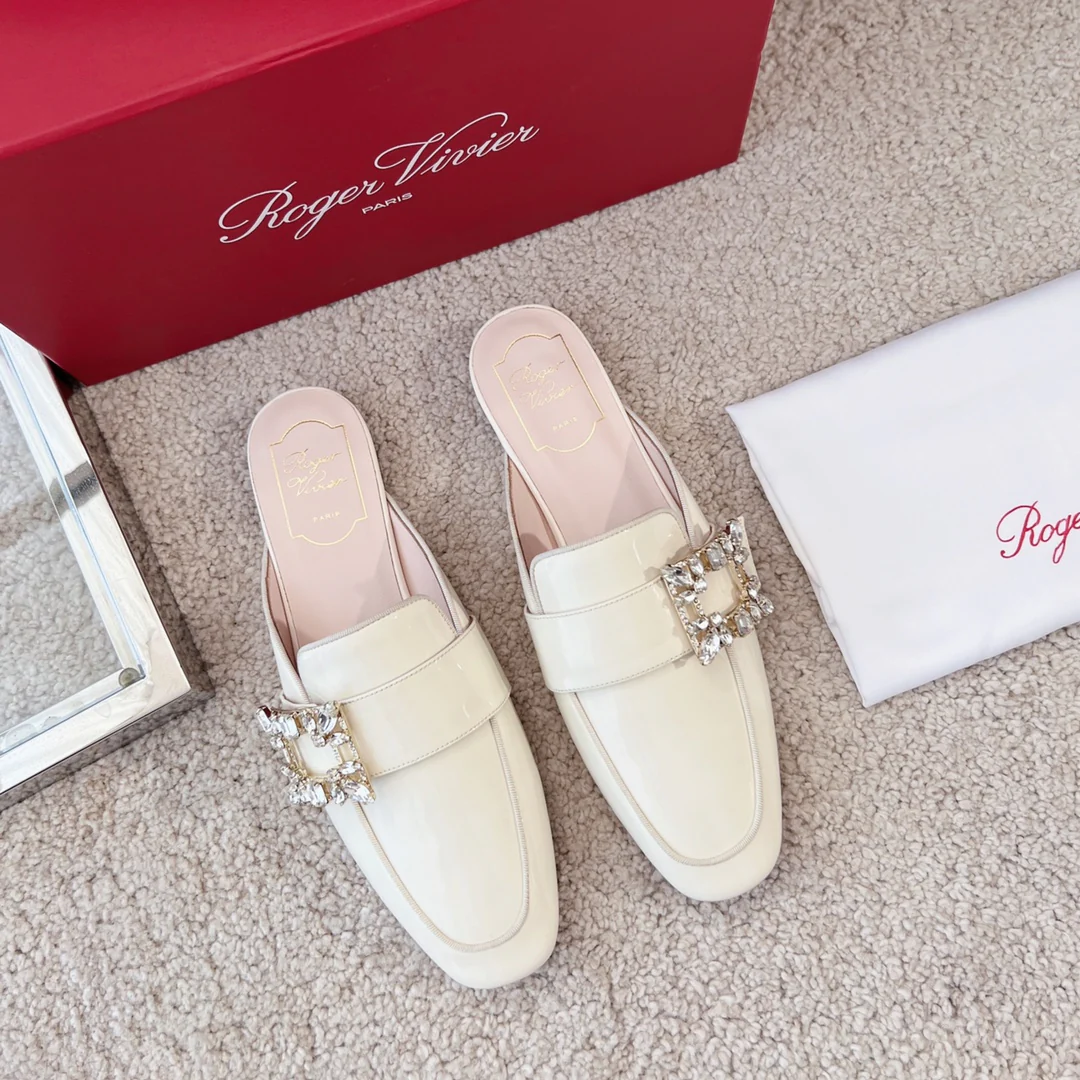 Обувь RV - Лоферы ?Версаль? с ромбовидной пряжкой - белые