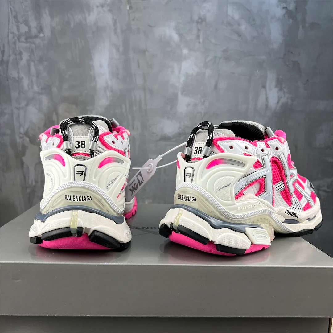 Кроссовки Balenciaga Runner - унисекс - серебристо-розовые