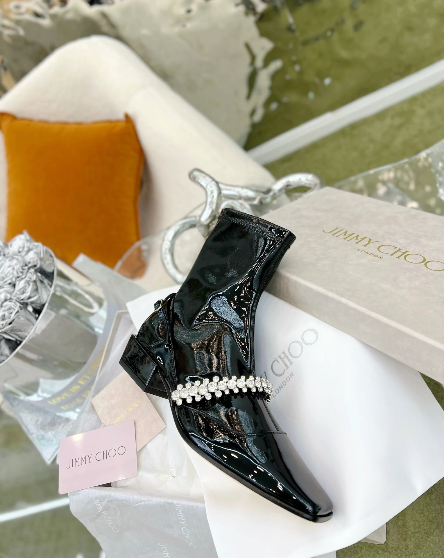 Jimmy - Новинка сезона весна/лето 2022 - Ботильоны на резинке со стразами - 3