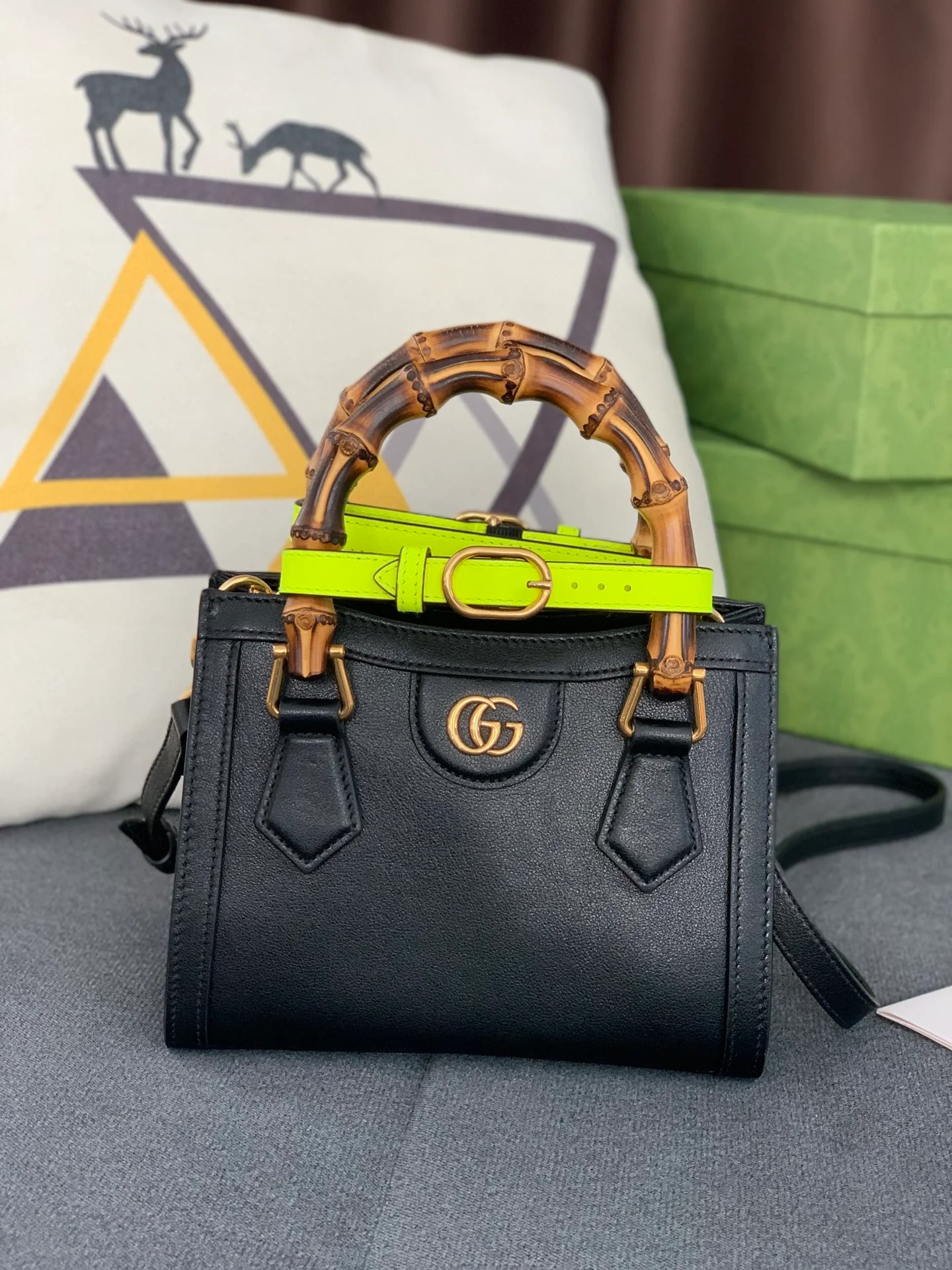 Мини-сумка-тоут Gucci из бамбука - 20-16-10 см - 4 см