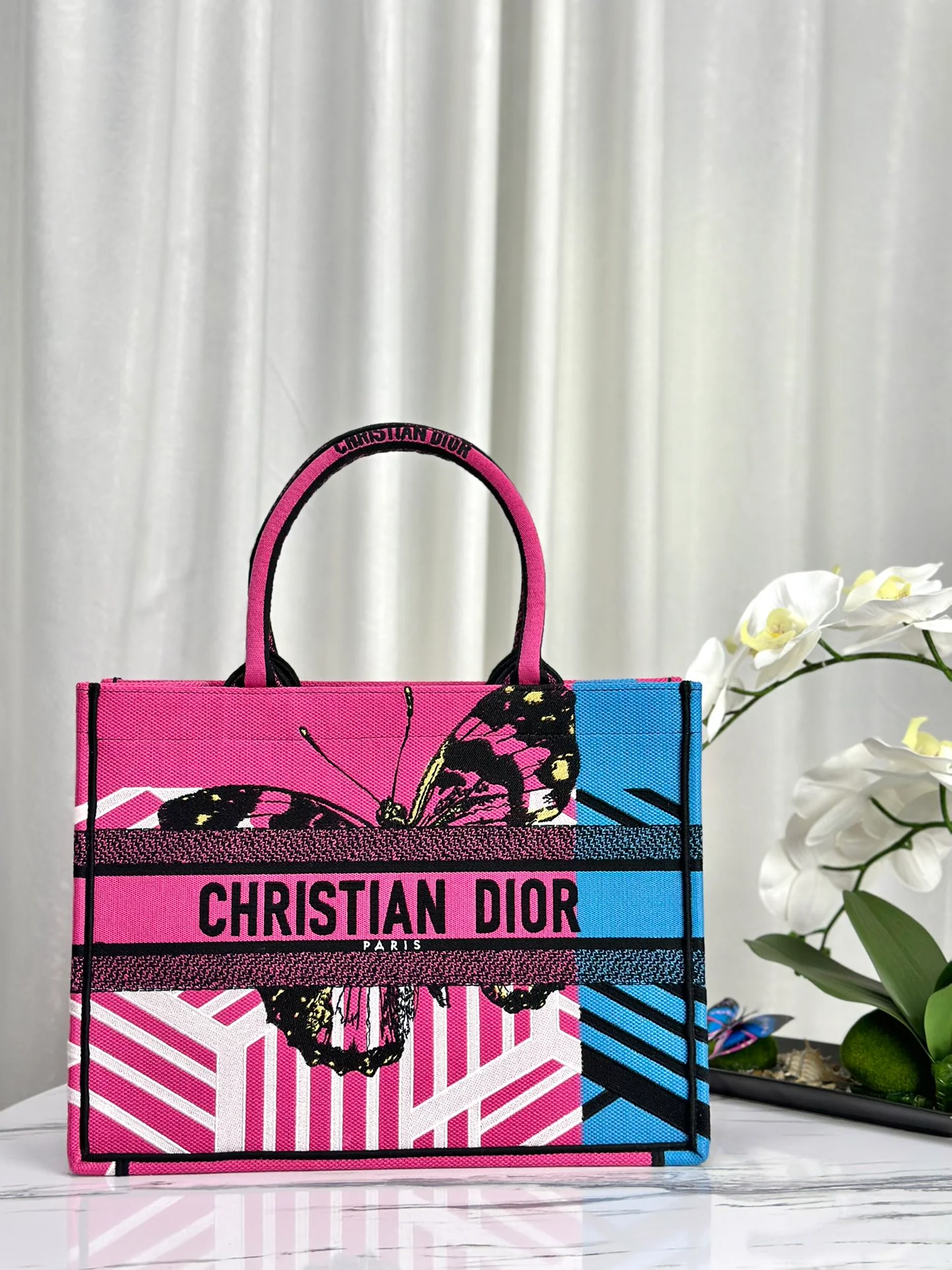 Сумка Dior Book Tote - Розовая бабочка - Средний размер