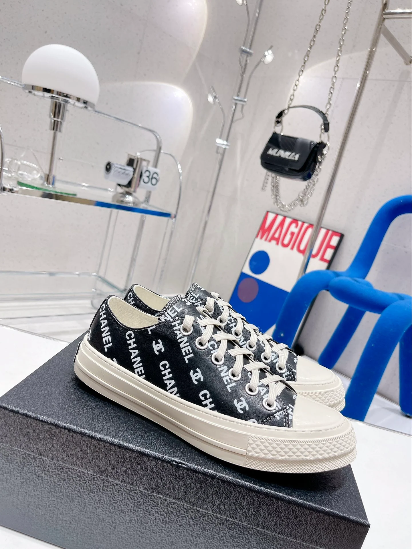 Кожаные парусиновые туфли Chanel - Повседневная обувь - Размеры 35-40