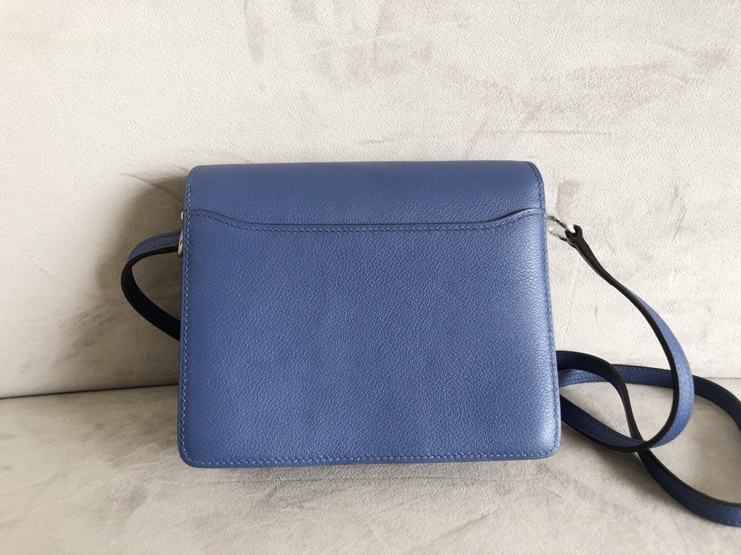 Hermes Roulis 19 Синий с серебряной пряжкой