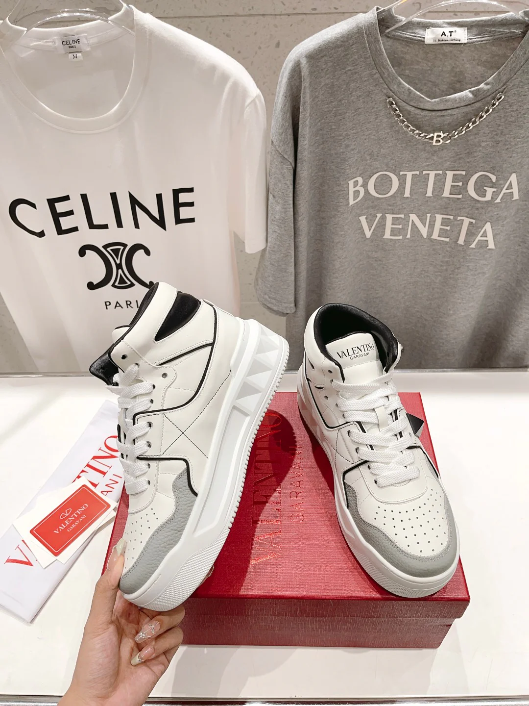 Кроссовки Valentino One Stud XL High-Top - унисекс - черные