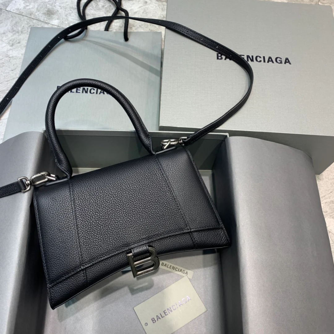 Сумка Balenciaga Hourglass - с черным узором 