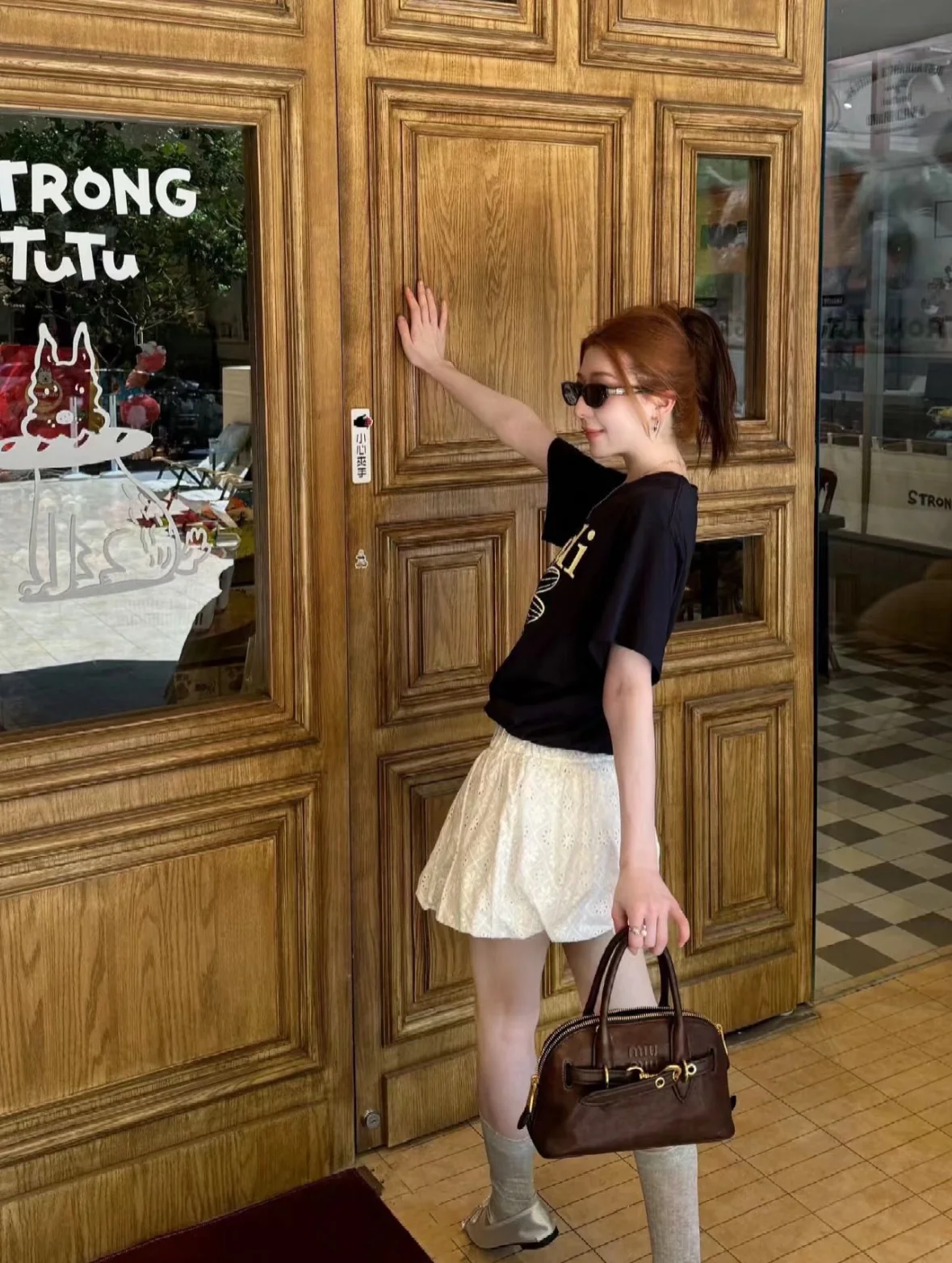 Сумка Miu Miu Aventure из кожи наппа, цвет меланж, маленький размер.