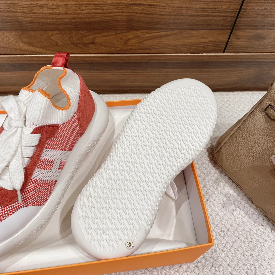 Новинка весны 2022 года от Hermes - Повседневные кроссовки - Унисекс - Красные