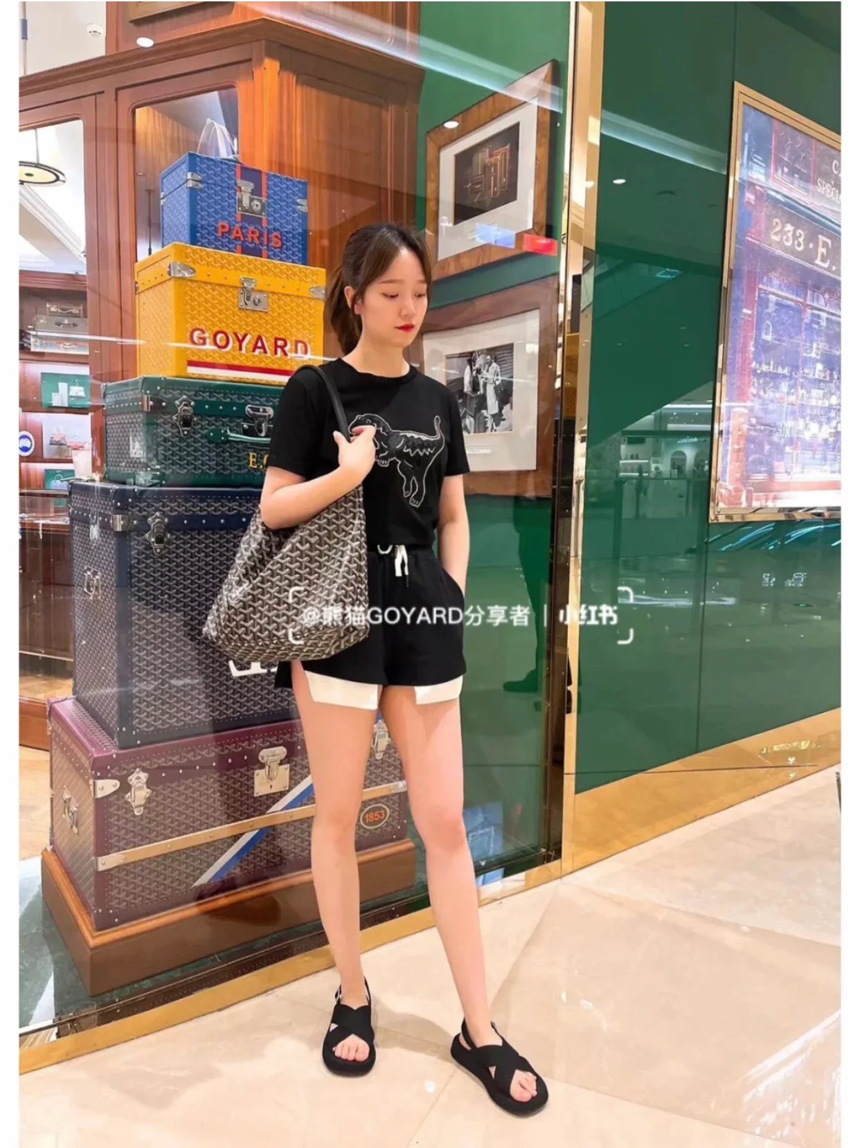 Сумка-тоут Goyard с монограммой, черная.