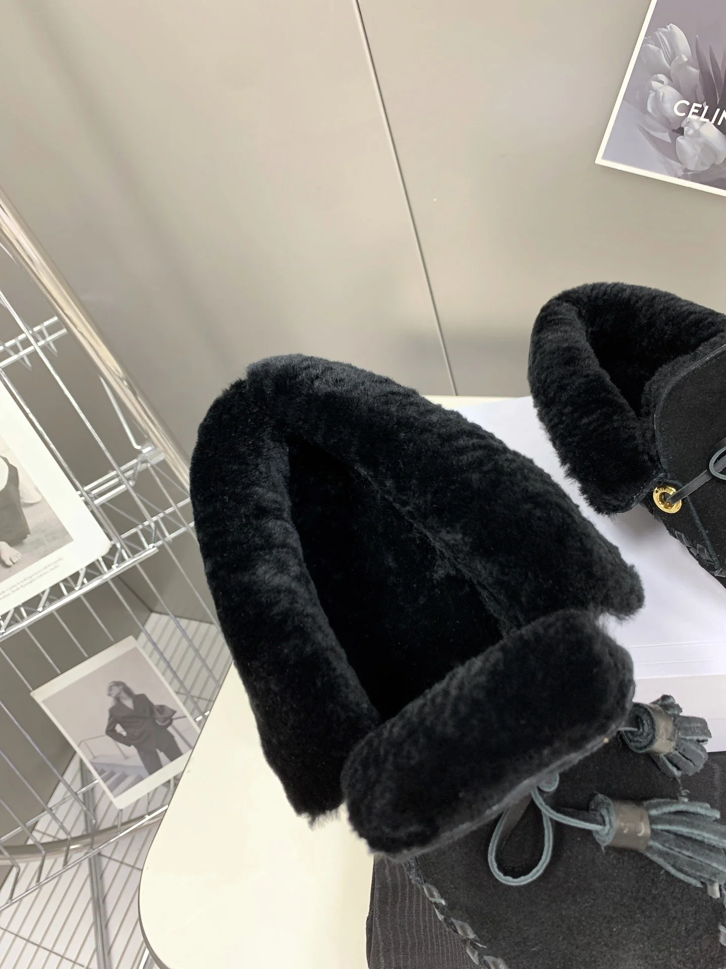 Обувь Celine - Celine - пушистые лоферы - черные