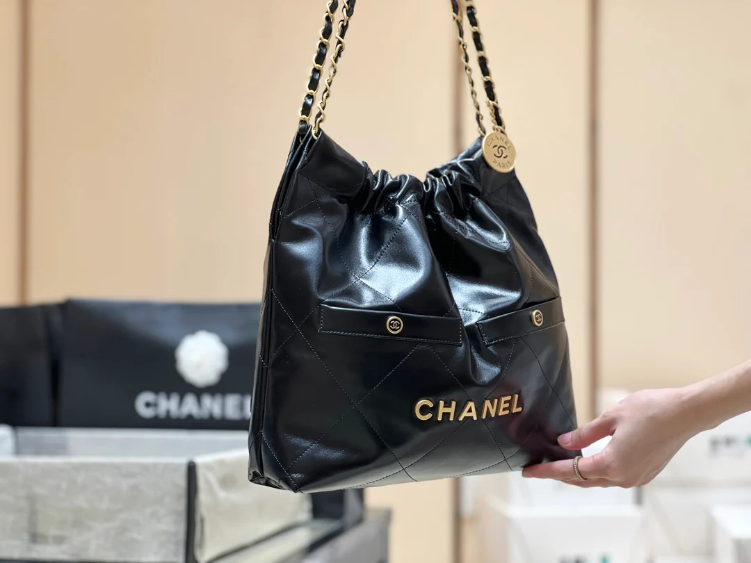 Мусорный мешок Chanel 22bag с двумя отделениями - черный