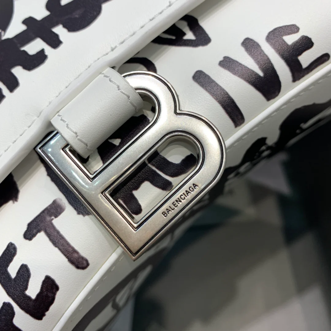 Сумка Balenciaga Hourglass - White Plain Graffiti