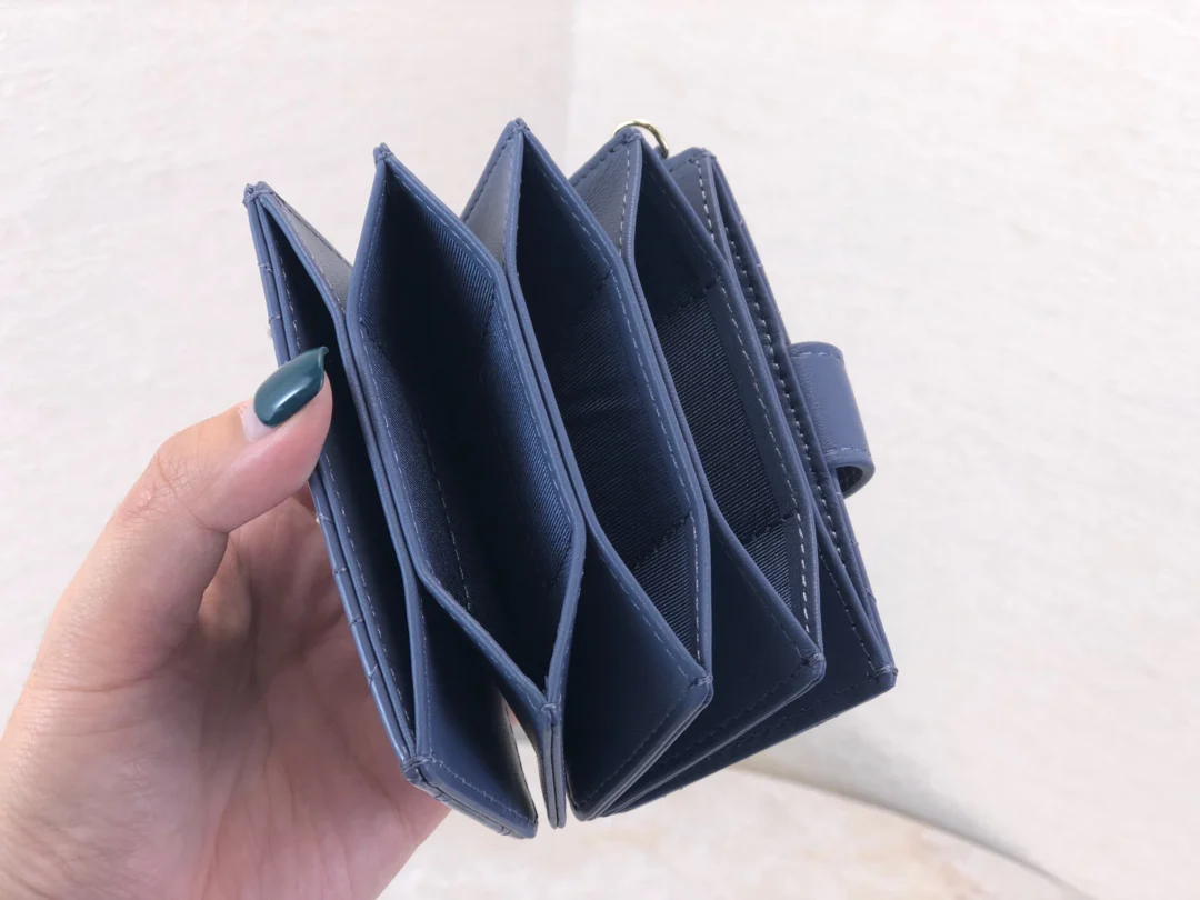 Dior 风琴卡包-深蓝色